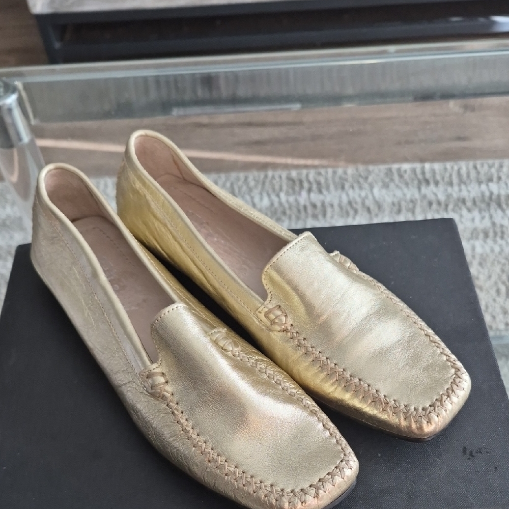 Bruno Melli Gold Leather Loafers